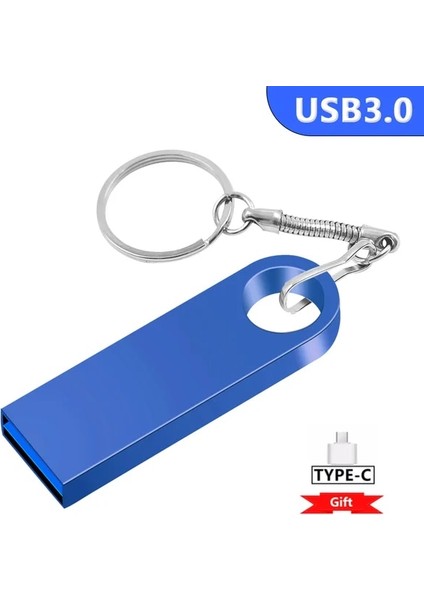 Mavi 32GB Yüksek Hızlı Memoria Flash Sürücü 3.0 Pendrive 128GB 64GB Su Geçirmez Kalem Sürücü 16GB 8gb Flash USB 2.0 Metal Çubuk Anahtar Özel Logo (Yurt Dışından)