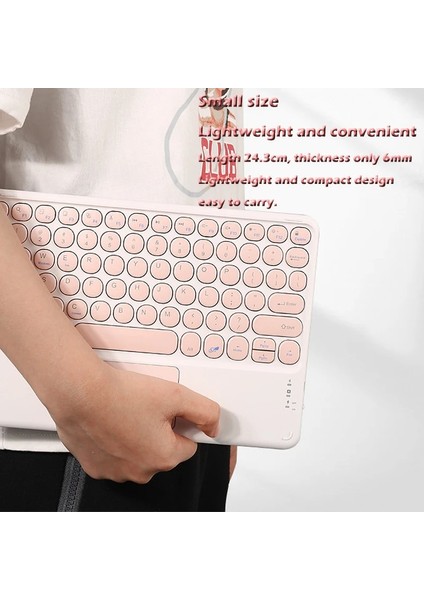 Yalnızca Fare Pembe Dokunmatik Yüzeyli Kablosuz Bluetooth Klavye iPad Keybaord Samsung Galaxy Xiaomi Huawei iPad 5 6 9.7 10.2 10.5 7 8th Air 4 (Yurt Dışından)