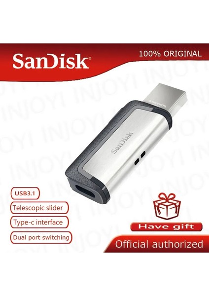 64GB Sandisk Dual Otg USB Flash Sürücü 128GB Sdddc2 Extreme Type-C Usb3.1 64GB Yüksek Hızlı Kalem Sürücüler 16GB Pendrives 32G USB Bellek (Yurt Dışından)