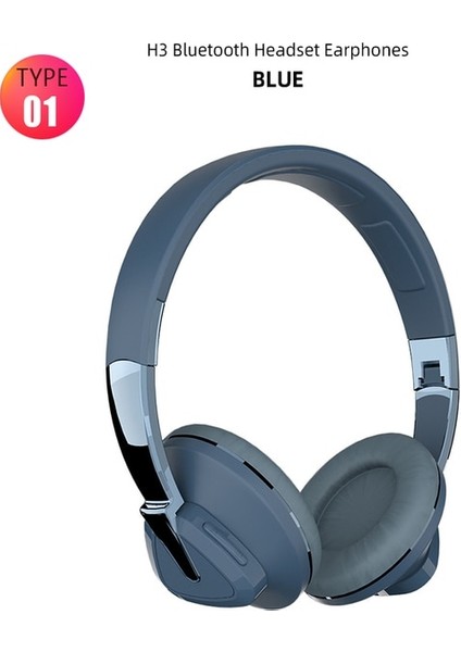 T Mavi Kablosuz Bluetooth Kulaklık Katlanabilir Stereo Bas Kulaklık Müzik Oyunu Kask Hediye Mic ile Dizüstü Bilgisayar Için USB Bluetooth Adaptörü Telefon (Yurt Dışından)