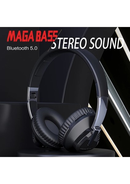 T Mavi Kablosuz Bluetooth Kulaklık Katlanabilir Stereo Bas Kulaklık Müzik Oyunu Kask Hediye Mic ile Dizüstü Bilgisayar Için USB Bluetooth Adaptörü Telefon (Yurt Dışından)