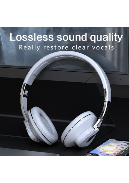 T Mavi Kablosuz Bluetooth Kulaklık Katlanabilir Stereo Bas Kulaklık Müzik Oyunu Kask Hediye Mic ile Dizüstü Bilgisayar Için USB Bluetooth Adaptörü Telefon (Yurt Dışından)