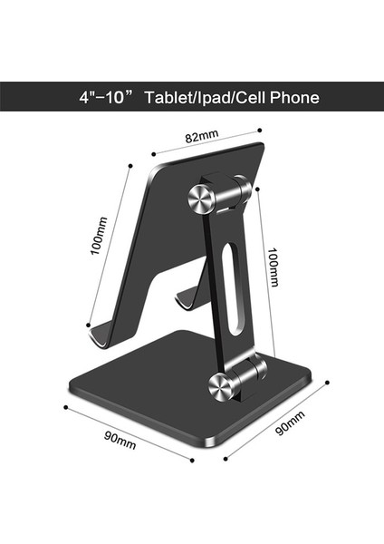 Ji-Siyah Alüminyum Alaşımlı Masaüstü Cep Telefonu Standı Katlanabilir iPad Tablet Desteği Cep Telefonu Masa Braketi Akıllı Telefon Montajı Için Tembel Tutucu (Yurt Dışından)