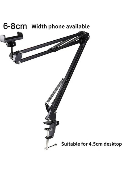 B Metal Masaüstü Standı Uzun Kol Tablet Standı Yatak Masaüstü Döner Braket Desteği Akıllı Telefon Tutucu Mikrofon Bomu (Yurt Dışından) fiyatları