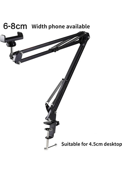 B Metal Masaüstü Standı Uzun Kol Tablet Standı Yatak Masaüstü Döner Braket Desteği Akıllı Telefon Tutucu Mikrofon Bomu (Yurt Dışından) indirimleri