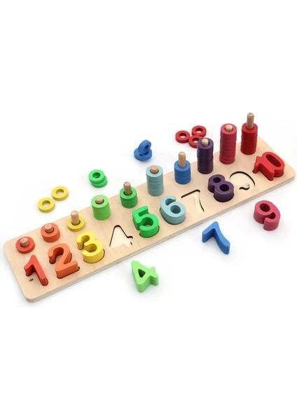 Wooden Toys Doğal Ahşap Eğitici Oyuncak Logaritmik Sayı Dizilişleri HMH-001