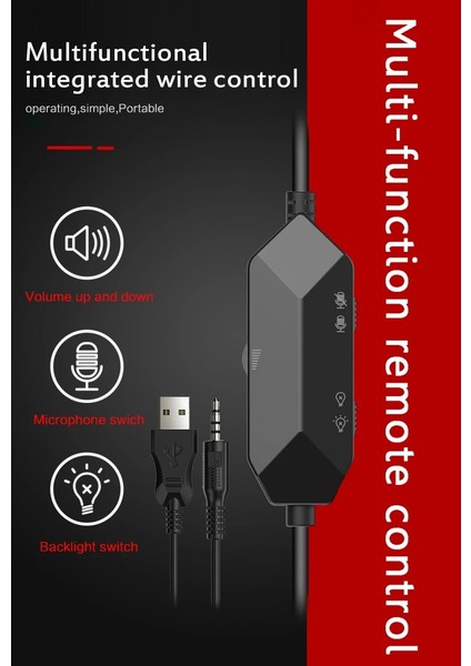 01 M18 Oyun Kulaklıkları 3.5 mm + USB Stereo Kulaklık Mikrofonlu Kulaklık Dizüstü Bilgisayar/pc Tablet Oyun Kulaklığı ile Kulaklık Tutucu (Yurt Dışından)