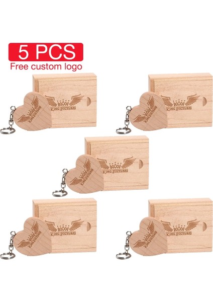 Demir Kutulu Akçaağaç 32 GB 5 Adet/grup Demir Kutu Memory Stick Ahşap Kalp USB Flash Sürücü Ücretsiz Özel Logo Kalem Sürücü 128 GB 64 GB 32 GB Fotoğraf Düğün Hediyesi (Yurt Dışından)