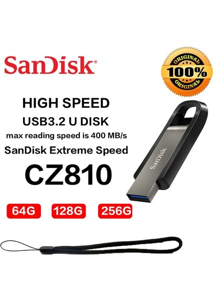 CZ810 64 GB Sandisk Extreme Pro Orijinal USB 3.2 Katı Hal SSD Flash Sürücü USB 3.1 Tip-C Otg Çift Arayüz USB 3.0 Memory Stick U Disk (Yurt Dışından)