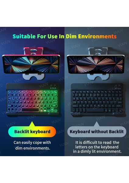 Rus Beyaz Bluetooth Uyumlu iPad Klavye Fare iPad Pro 11 12.9 Hava 4 7th 8th Gökkuşağı Arkadan Aydınlatmalı Kablosuz Tablet Klavye Android Için (Yurt Dışından)