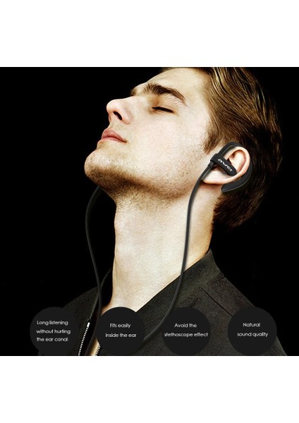 Siyah Awei ES-160I 3.5mm Kablolu Stereo Kulaklık Kulak Kancası Kulak Müzik Spor Mikrofonlu Kulaklık Cep Telefonu/dizüstü Bilgisayar Kulakiçi (Yurt Dışından)