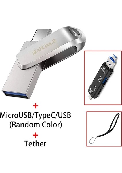 Sdddc4 Y211 64 GB Sandisk Tip C Otg USB Flash Sürücü 128 GB Pendrive 128 GB 64 GB 32 GB 256 GB 512 GB 1 Tb Kalem Sürücü 3.1 Anahtar Bellekte USB Çubuk Disk (Yurt Dışından)