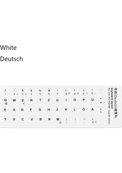 Beyaz Deutsch Yedek Klavye Mektup Çıkartmaları Kaymaz Aşınmaya Dayanıklı Için Ispanyolca/ingilizce/rusça/deutsch/arapça/italyanca/japonca/kore (Yurt Dışından)