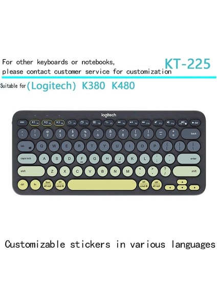 KT-225 Klavye Çıkartmalar Logitech K480 K380 Kablosuz Bluetooth Klavye Düğmesi Çıkartmalar Karikatür Anime Kişilik Yaratıcılık Sevimli (Yurt Dışından)