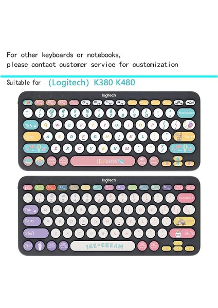 KT-225 Klavye Çıkartmalar Logitech K480 K380 Kablosuz Bluetooth Klavye Düğmesi Çıkartmalar Karikatür Anime Kişilik Yaratıcılık Sevimli (Yurt Dışından)