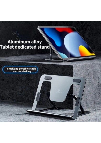 01 Tablet Masaüstü Dizüstü Standı Alüminyum Bilgisayar Dizüstü Desteği iPad Pro Yükseltici 8 Dişli Ayarı Dizüstü Bilgisayar Standı 4-12.9 Inç (Yurt Dışından) modelleri