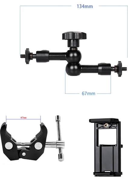 Kısa 4-11 Inç Tablet Araç Tutucu Sihirli Kol Kelepçesi 1/4 "adaptör Için iPad Arka Koltuk Destekçisi Halkalı Telefon Kılıfı Tablet Aksesuarları Arabada (Yurt Dışından)