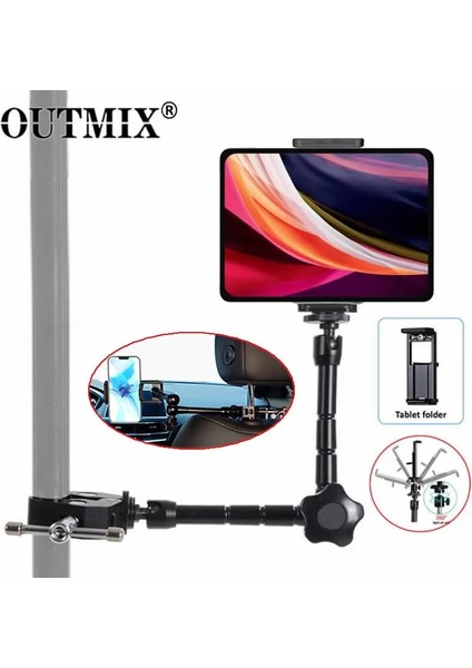 Kısa 4-11 Inç Tablet Araç Tutucu Sihirli Kol Kelepçesi 1/4 "adaptör Için iPad Arka Koltuk Destekçisi Halkalı Telefon Kılıfı Tablet Aksesuarları Arabada (Yurt Dışından) fiyatları