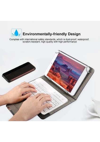 06 Tablet Klavyeler Klavye Şarj Kablosu Ipad Evrensel Deri Kılıf Apple Ipad Windows Android Ios 7 Inç/10 Inç (Yurt Dışından)