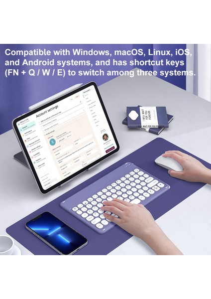 Yeşil Bluetooth Klavye Kablosuz Klavye ve Fare Teclado iPad 10TH 2022 Xiaomi Samsung Huawei Tablet Android Ios Windows (Yurt Dışından)