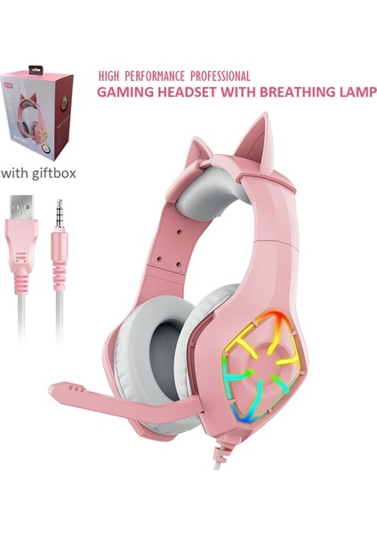 Kutulu Oyun Kulaklığı Derin Bas Stereo Casque Kulak Üstü Kablolu Kulaklık Parlayan Kulaklık Için Mikrofon ile Ps5/ps4/xbox/ Pc/dizüstü Bilgisayar (Yurt Dışından)