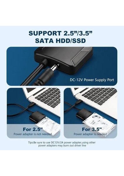 Au Tak ile 45 cm USB 3.0 Sata Adaptör Dönüştürücü Kablosu 2.5/3.5 Inç Harici HDD SSD Için Usb3.0/tip C'yi Sata Iıı Sabit Sürücü Adaptörüne Dönüştürün (Yurt Dışından)