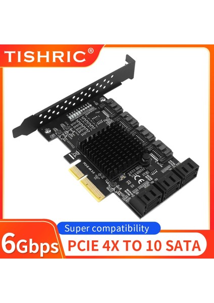 1x Ila 4 Sata Tıshrıc Pcıe Pcı E Sata 4x 1x Ila 2/6/10 Bağlantı Noktaları Sata 3.0 Denetleyici Pci Express Çarpan Genişletme Kartı 6 Gbps Ek Kart Yükselticisi (Yurt Dışından)