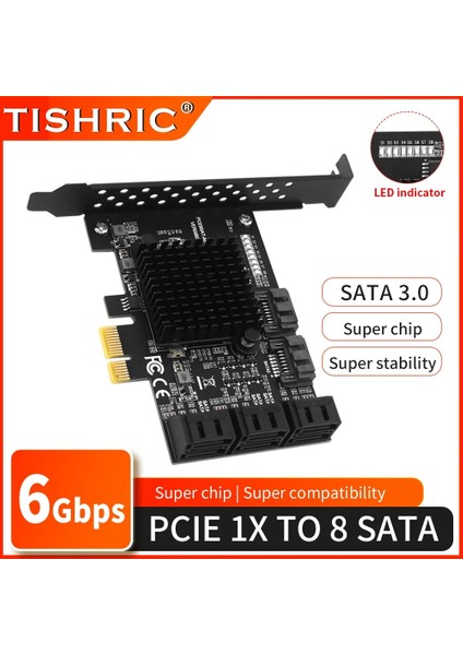 1x Ila 4 Sata Tıshrıc Pcıe Pcı E Sata 4x 1x Ila 2/6/10 Bağlantı Noktaları Sata 3.0 Denetleyici Pci Express Çarpan Genişletme Kartı 6 Gbps Ek Kart Yükselticisi (Yurt Dışından)