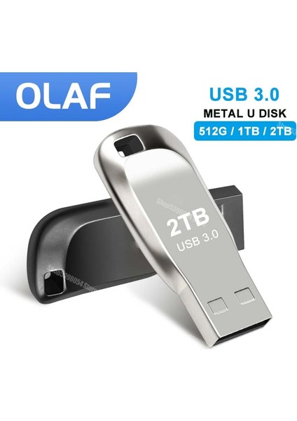 Siyah 1 Tb Olaf USB 3.0 Kalem Sürücü Otg Yüksek Hızlı USB Flash Sürücüler Su Geçirmez Flash Memory Stick Disk On Key 2 Tb/1 TB/512 GB Cles USB Sürücü (Yurt Dışından)