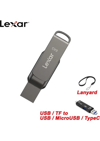 Add Multiunction 32GB Lexar D400 128GB Typec Otg 3.1 USB Flash Sürücü 64GB U Disk 32GB Pendrive Araba 256GB Mini Kalem Sürücü Metal Ofis Telefon Için (Yurt Dışından)