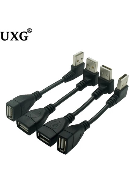 Düz 100 cm 10 cm 20 cm USB 2.0 A Erkek Kadın 90 Açılı Uzatma Adaptör Kablosu Usb2.0 Erkek Kadın Sağ/sol/aşağı/yukarı Siyah Kablo Kablosu (Yurt Dışından)