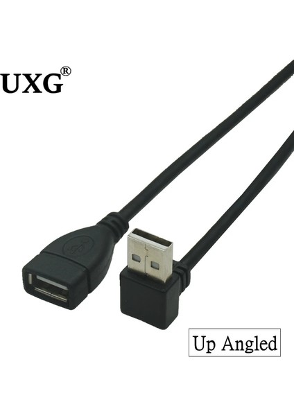 Düz 100 cm 10 cm 20 cm USB 2.0 A Erkek Kadın 90 Açılı Uzatma Adaptör Kablosu Usb2.0 Erkek Kadın Sağ/sol/aşağı/yukarı Siyah Kablo Kablosu (Yurt Dışından)