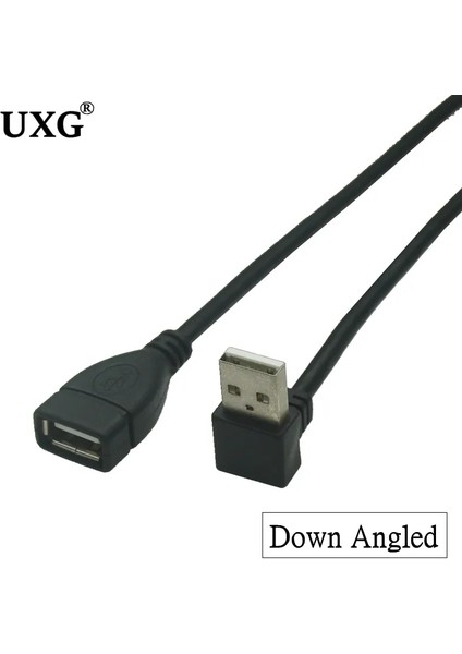 Düz 100 cm 10 cm 20 cm USB 2.0 A Erkek Kadın 90 Açılı Uzatma Adaptör Kablosu Usb2.0 Erkek Kadın Sağ/sol/aşağı/yukarı Siyah Kablo Kablosu (Yurt Dışından)