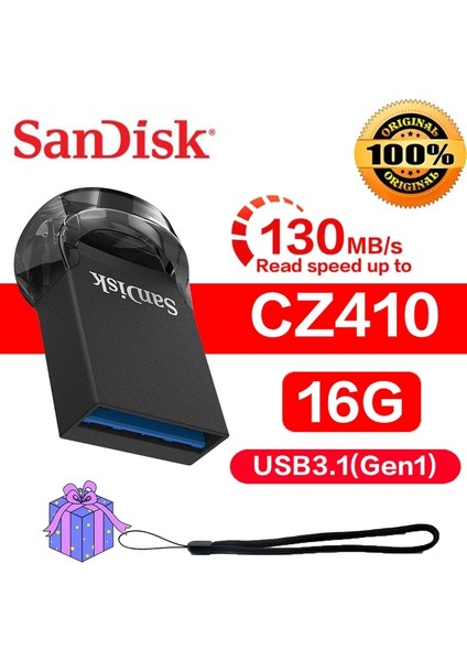 16GB Sandisk CZ430 Ultra Fit 64GB USB 3.1 Flash Sürücü 130MB/S'YE Kadar Okuma 128GB Mini Kalem Sürücü Yüksek Hızlı USB 3.1 USB Bellek 32GB 16GB (Yurt Dışından)