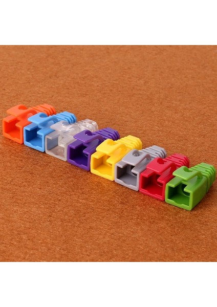 Beyaz 100 Adet Ampcom RJ45 Ethernet Ağ Kablosu Gerginlik Giderici Botlar Kablo Konektörü Fiş Kapakları Cat5 CAT5E Cat6 (Plastik) (Yurt Dışından)