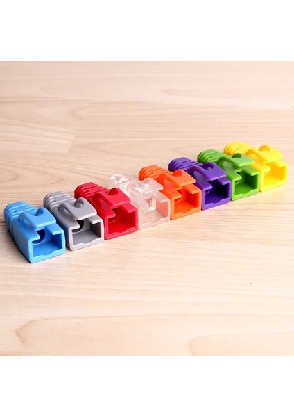 Beyaz 100 Adet Ampcom RJ45 Ethernet Ağ Kablosu Gerginlik Giderici Botlar Kablo Konektörü Fiş Kapakları Cat5 CAT5E Cat6 (Plastik) (Yurt Dışından)