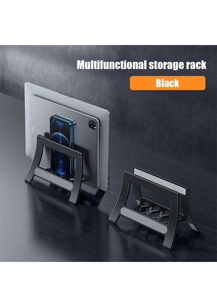 Siyah Dikey Stand Ayarlanabilir Kaymaz Tutucu Yerçekimi Masaüstü Tutucu Apple Mac Mini MacBook Air Pro iPad Tablet Pc Dizüstü Standı (Yurt Dışından)