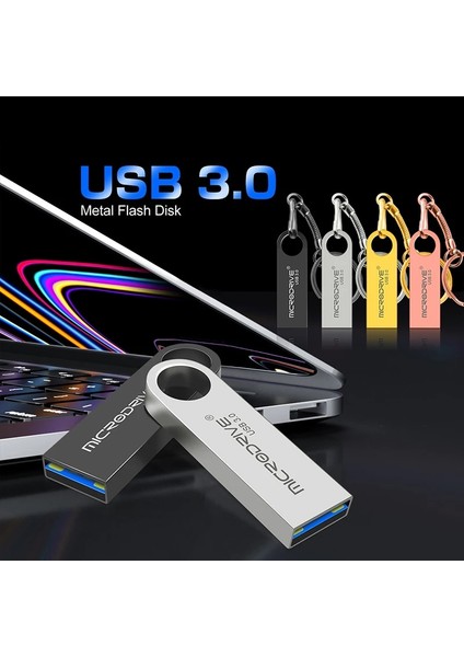 Gümüş 64GB USB Flash Sürücü 3.0 Memory Stick Pendrive 128GB 64GB 32GB Cle USB 3.0 Su Geçirmez 64GB 128GB Yüksek Hızlı Metal 3.0 Sopa (Yurt Dışından)