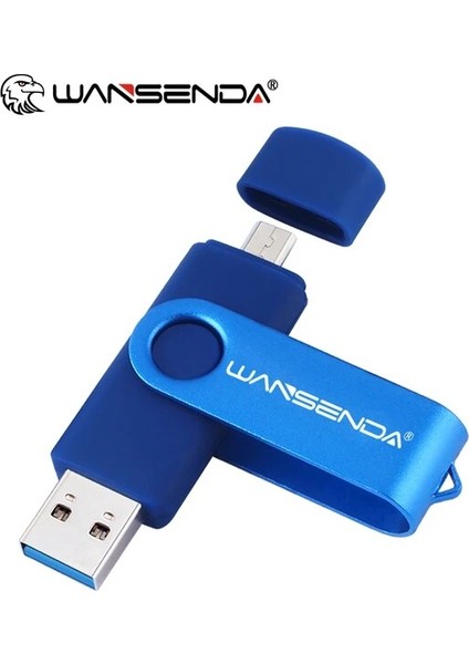 Lacivert 16GB Wansenda USB 3.0 USB Flash Sürücü Otg Kalem Sürücü 8gb 16GB 32GB 64GB 256GB Pendrive USB 3.0 128GB Mikro Memory Stick Flash Sürücü (Yurt Dışından)