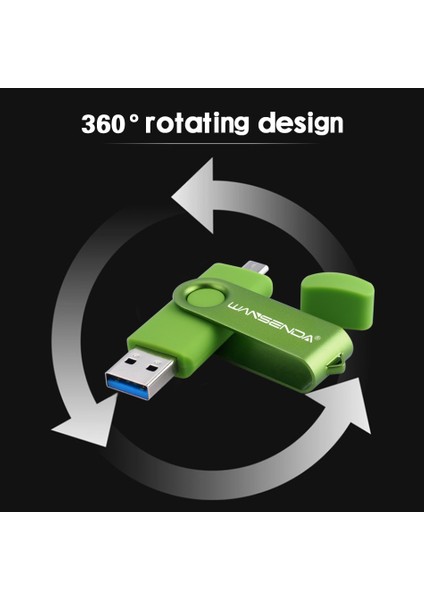 Lacivert 16GB Wansenda USB 3.0 USB Flash Sürücü Otg Kalem Sürücü 8gb 16GB 32GB 64GB 256GB Pendrive USB 3.0 128GB Mikro Memory Stick Flash Sürücü (Yurt Dışından)