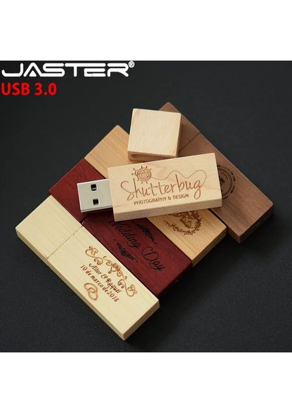D 64GB Jaster USB 3.0 Fotoğrafçılık Müşteri Logosu Ahşap USB + Hediye Kutusu USB Flash Sürücü Ahşap Pendrive 8gb 16GB 32GB 64GB Düğün Hediyeleri (Yurt Dışından) modelleri