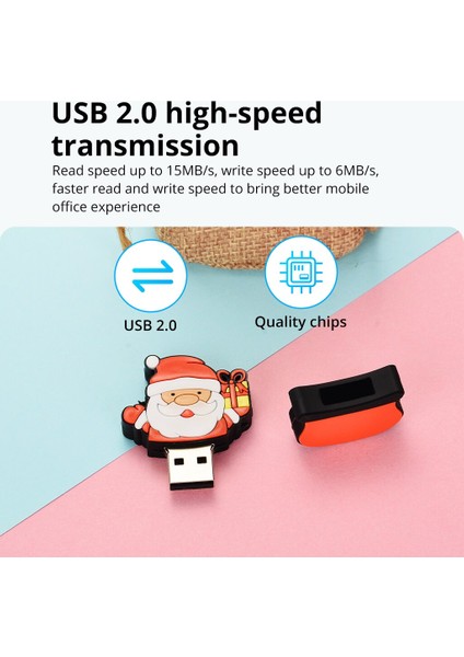 64GB Noel Flash Sürücü 64GB Karikatür Memory Stick USB Flash Sürücü Cep Telefonu Bilgisayar Için 64GB2.0 Kalem Sürücü 64GB Hediye USB (Yurt Dışından)