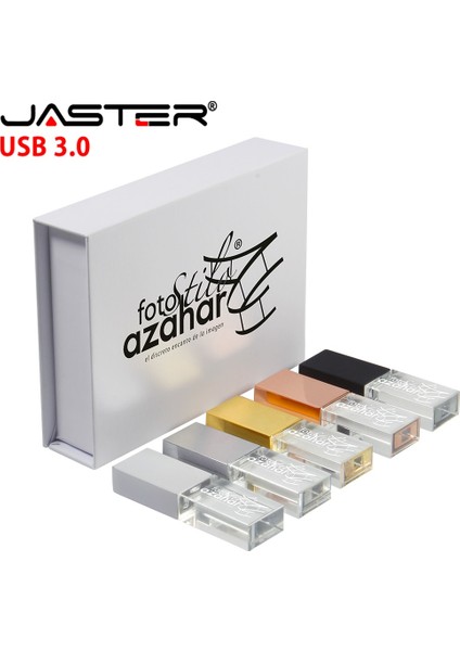 Beyaz Kutu ile 32GB Jasters USB Flash Kalem Sürücü 3.0 Kristal Çubuklar Baskı Özel Logo 4gb 8gb 16GGB 32GB 64GB 128GB Şeffaf Cam Hediye Pendrive (Yurt Dışından) fiyatları