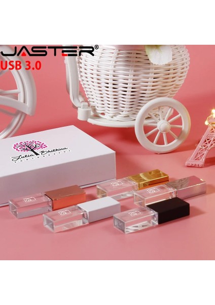 Beyaz Kutu ile 32GB Jasters USB Flash Kalem Sürücü 3.0 Kristal Çubuklar Baskı Özel Logo 4gb 8gb 16GGB 32GB 64GB 128GB Şeffaf Cam Hediye Pendrive (Yurt Dışından) modelleri