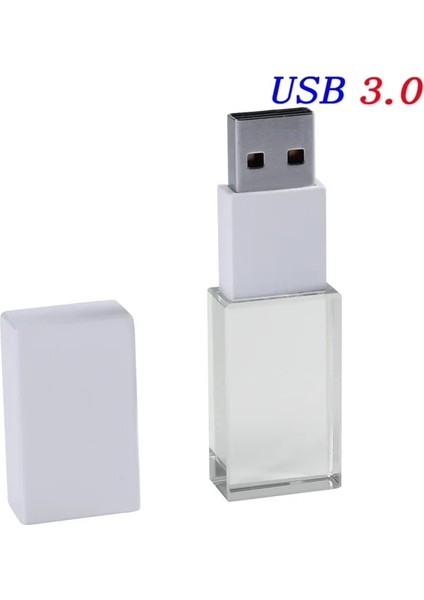 Beyaz 64GB Jasters USB Flash Kalem Sürücü 3.0 Kristal Çubuklar Baskı Özel Logo 4gb 8gb 16GGB 32GB 64GB 128GB Şeffaf Cam Hediye Pendrive (Yurt Dışından)