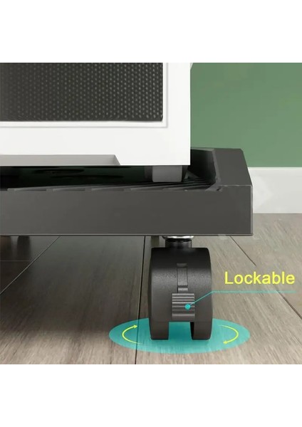 A Tipi Beyaz Bilgisayar Kulesi Standı Mobil Pc Kulesi Zemin Standı, 4 Tekerlekli Tekerleği 360 Dönen Veya Bilgisayar Masası Altında Tek Yön Hareketli (Yurt Dışından)
