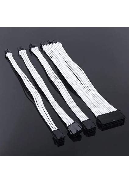 Beyaz-Atx Cpu 8pın Kol Uzatma Güç Kaynağı Kablosu 24-Pin A Tx/eps/8-Pin Pcı-E Gpu/8pin Cpu/6-Pin Pcıe/4pin Cpu Kablosu, Taraklı 18 Awg (Yurt Dışından)