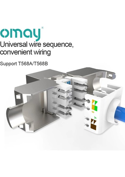 Cat.7 2 Adet RJ45 Cat8 Aletsiz Stp Korumalı Keystone Jack Modülü, Kendinden Kilitli Cat7 CAT6A Cat6 CAT5E Çinko Alaşım Ağ Çoğaltıcı Adaptörü (Yurt Dışından)