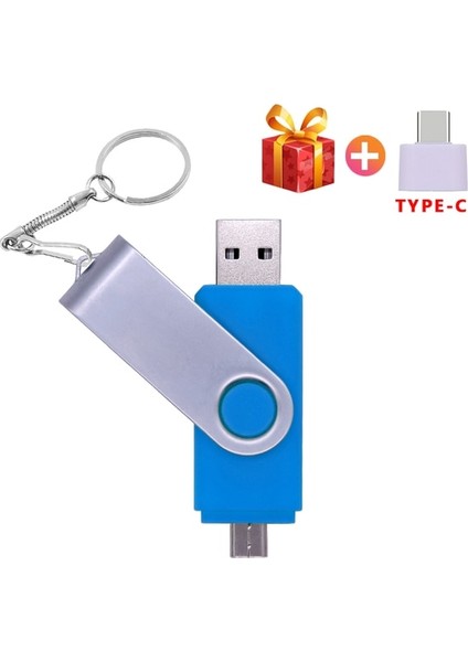 Açık Mavi 128 GB USB 2.0 Flash Sürücü Akıllı Telefon Otg 4 GB 8 GB 16 GB 32 GB 64 GB Pendrive 3 In 1 USB Memory Stick Flash Sürücü (10 Adetten Fazla Ücretsiz Logo) (Yurt Dışından)