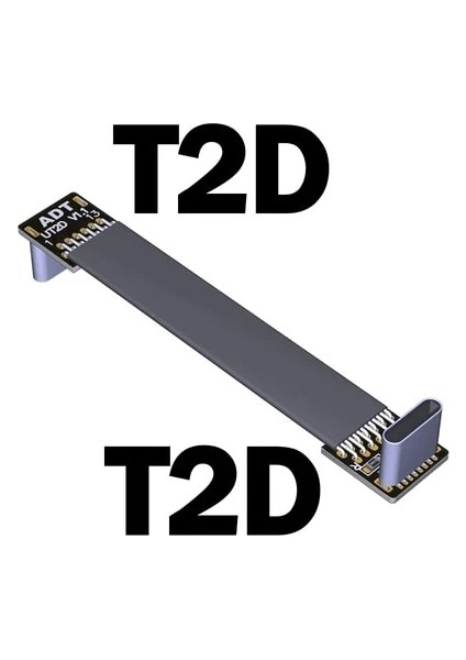 T2D-T2D 40CM Usb2.0 Tip-C Şerit Düz Kablo Emı Kalkan Uzatma Fpc Kablosu USB 2.0 Usb-C 90 Derece Yukarı/aşağı Açılı Konnektör 5cm-3m Tv Pc Için (Yurt Dışından)